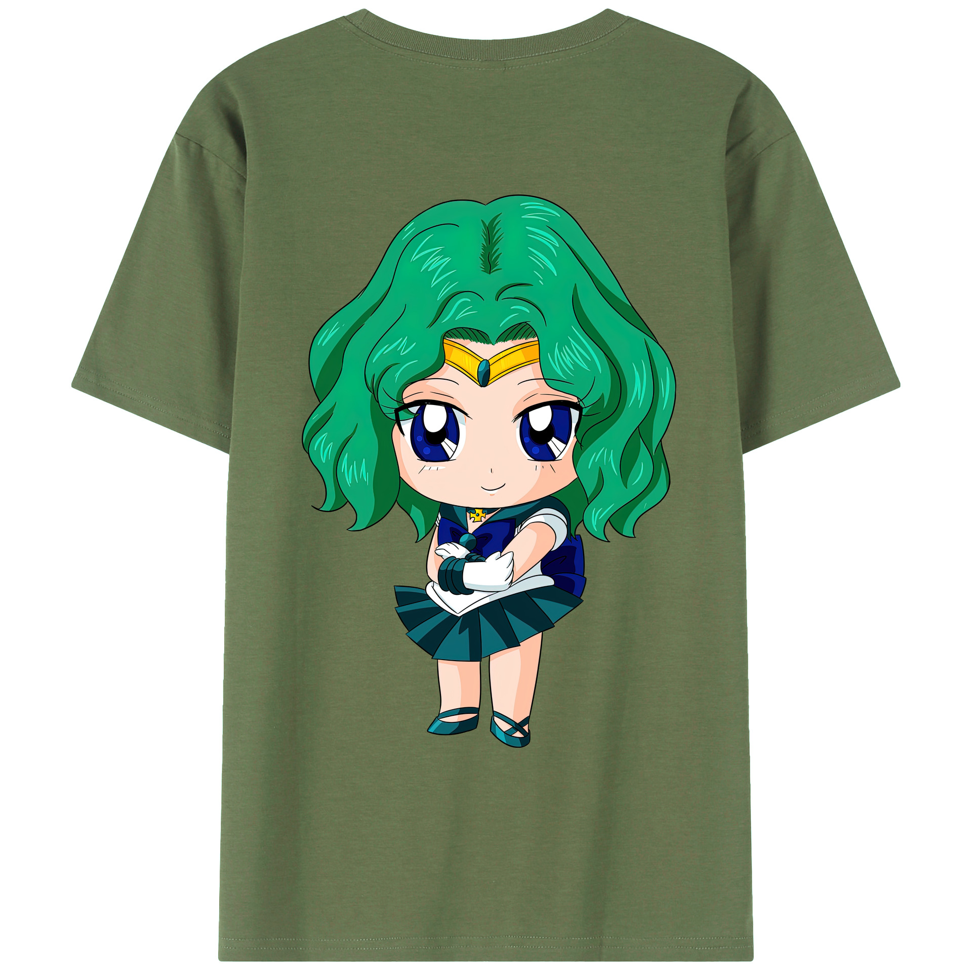 （画像用） 美少女戦士セーラームーン 海王 みちる（かいおう みちる） Sailor Moon Kaiou Michiru 綿100％ メンズ半袖Tシャツ（バックプリント） 通気性